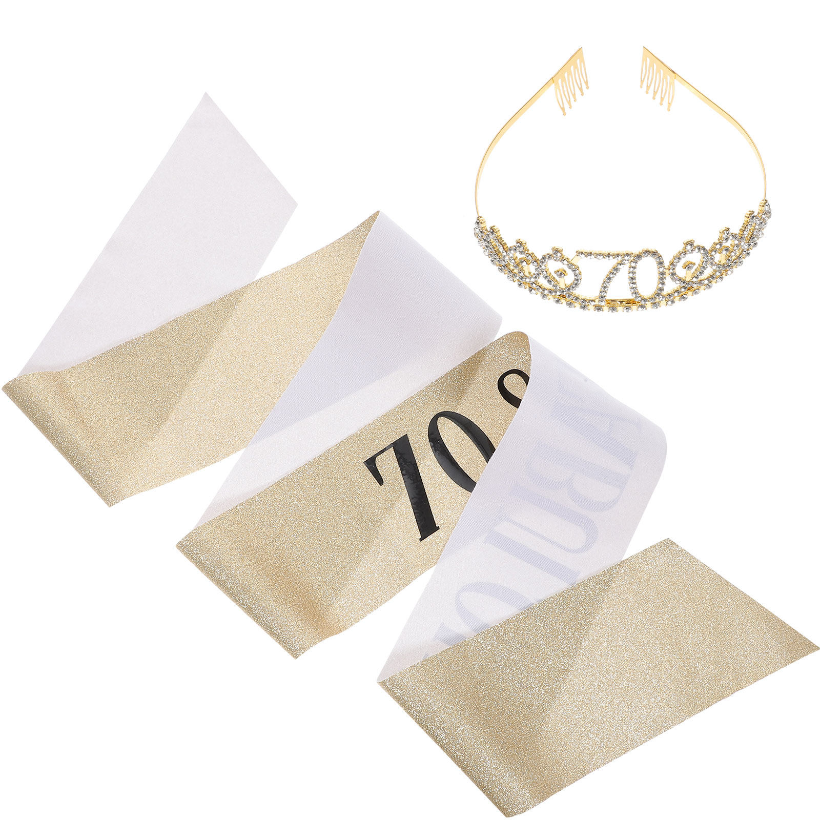 1Set Senior Birthday Tiara Sas - Birthday Sash Glitter บทวิจารณ์และราคา