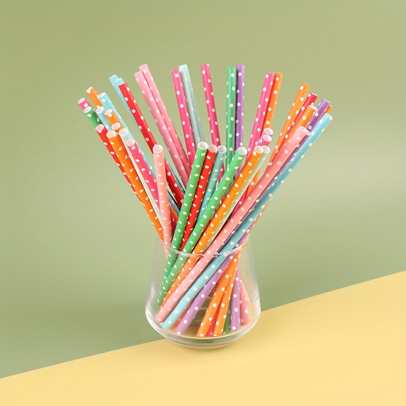 100pcs colorful disposable pap - Paper Straw Color บทวิจารณ์และราคา