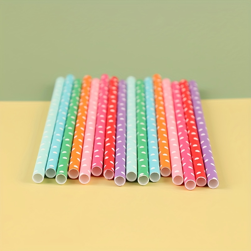 100pcs colorful disposable pap - Paper Straw Color บทวิจารณ์และราคา