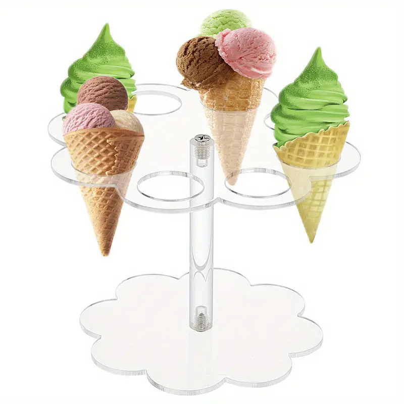 Ice Cream Cone Holder Acrylic  - Cotton Candy Cone บทวิจารณ์และราคา