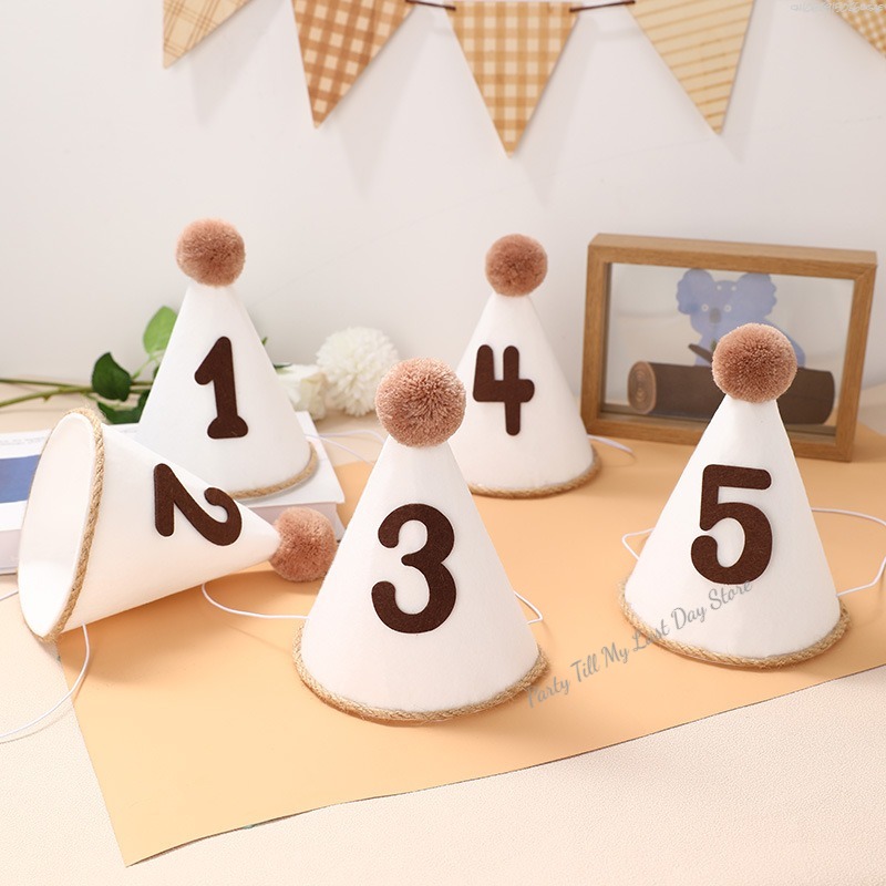 1Pc INS Kids Birthday Hat Non- - Party Hat Cone บทวิจารณ์และราคา