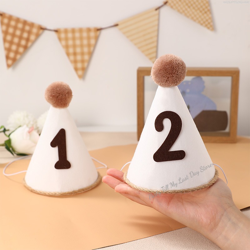 1Pc INS Kids Birthday Hat Non- - Party Hat Cone บทวิจารณ์และราคา