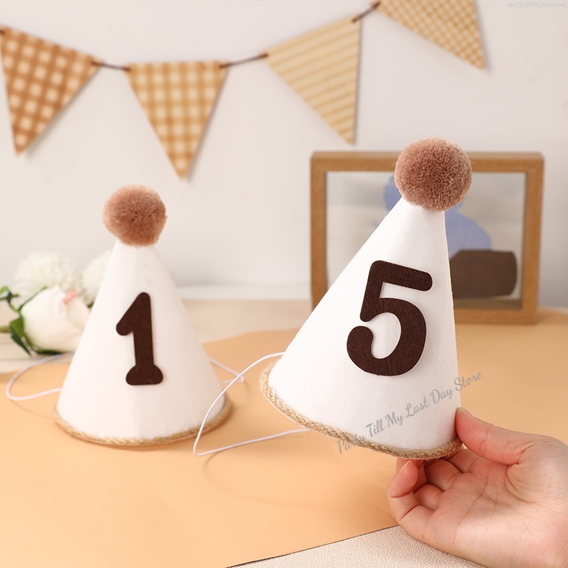 1Pc INS Kids Birthday Hat Non- - Party Hat Cone บทวิจารณ์และราคา