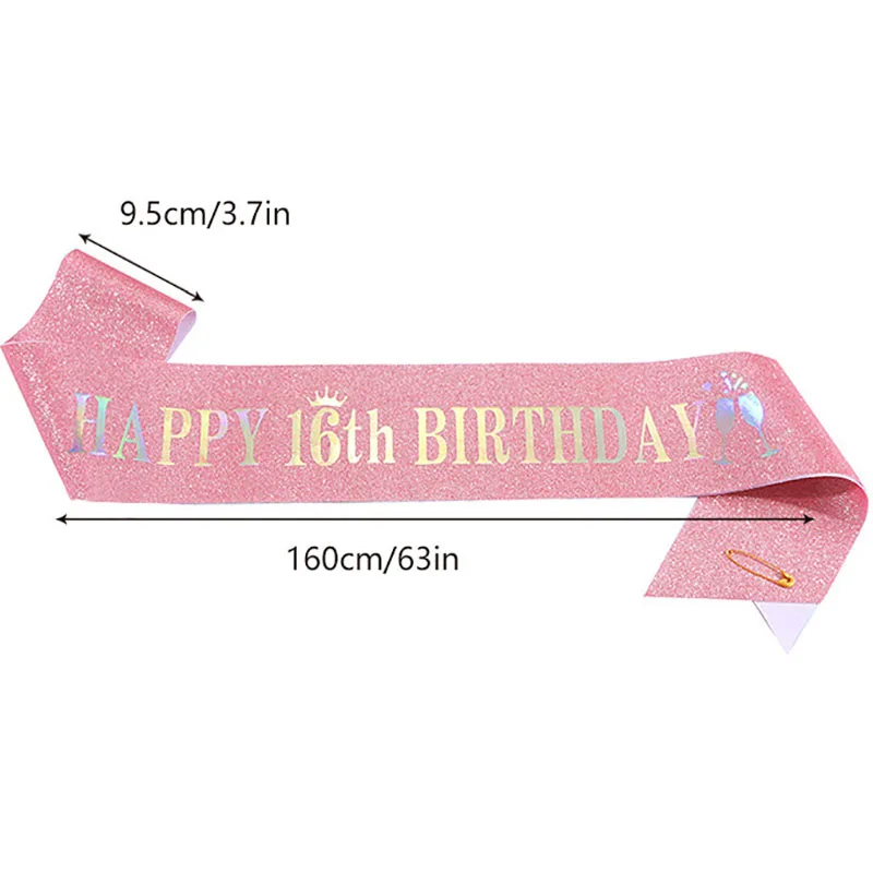 Happy 10th 13th 16th 21st 30th - Birthday Sash Glitter บทวิจารณ์และราคา