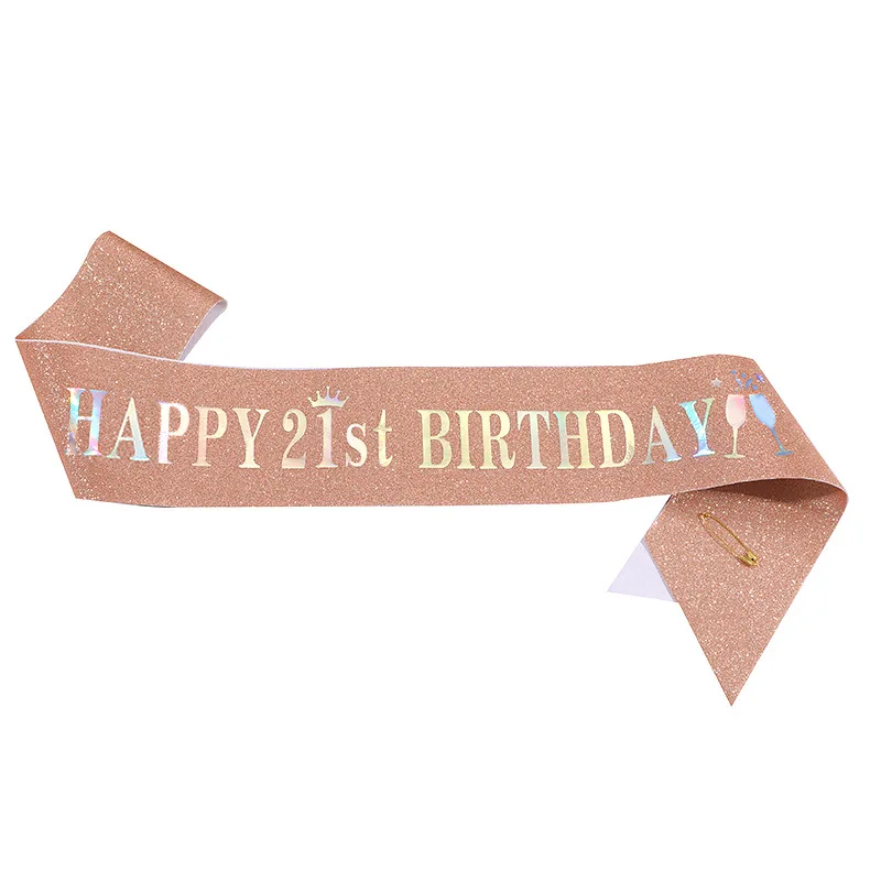 Happy 10th 13th 16th 21st 30th - Birthday Sash Glitter บทวิจารณ์และราคา