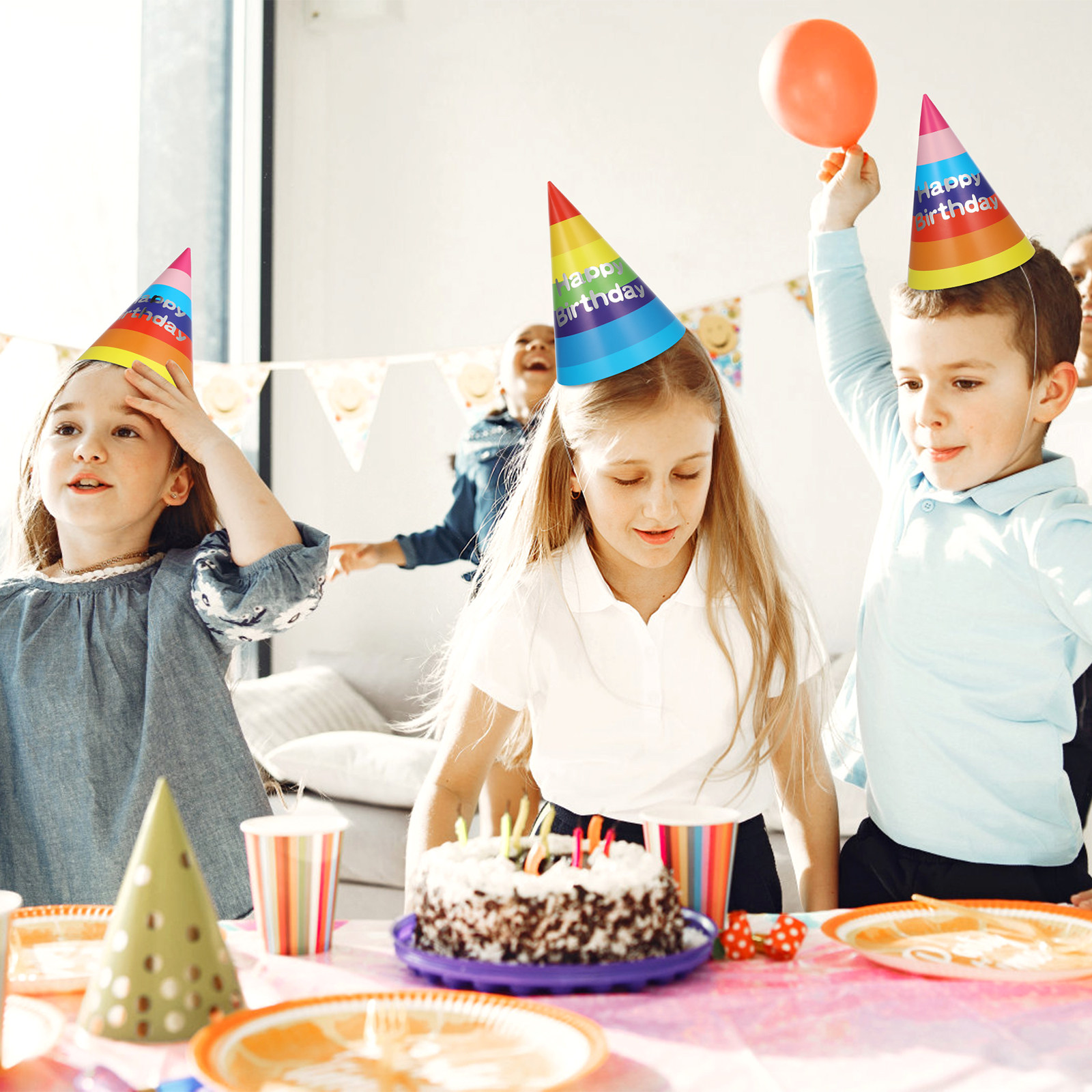20Pcs Cute Birthday Party Hats - Party Hat Cone บทวิจารณ์และราคา