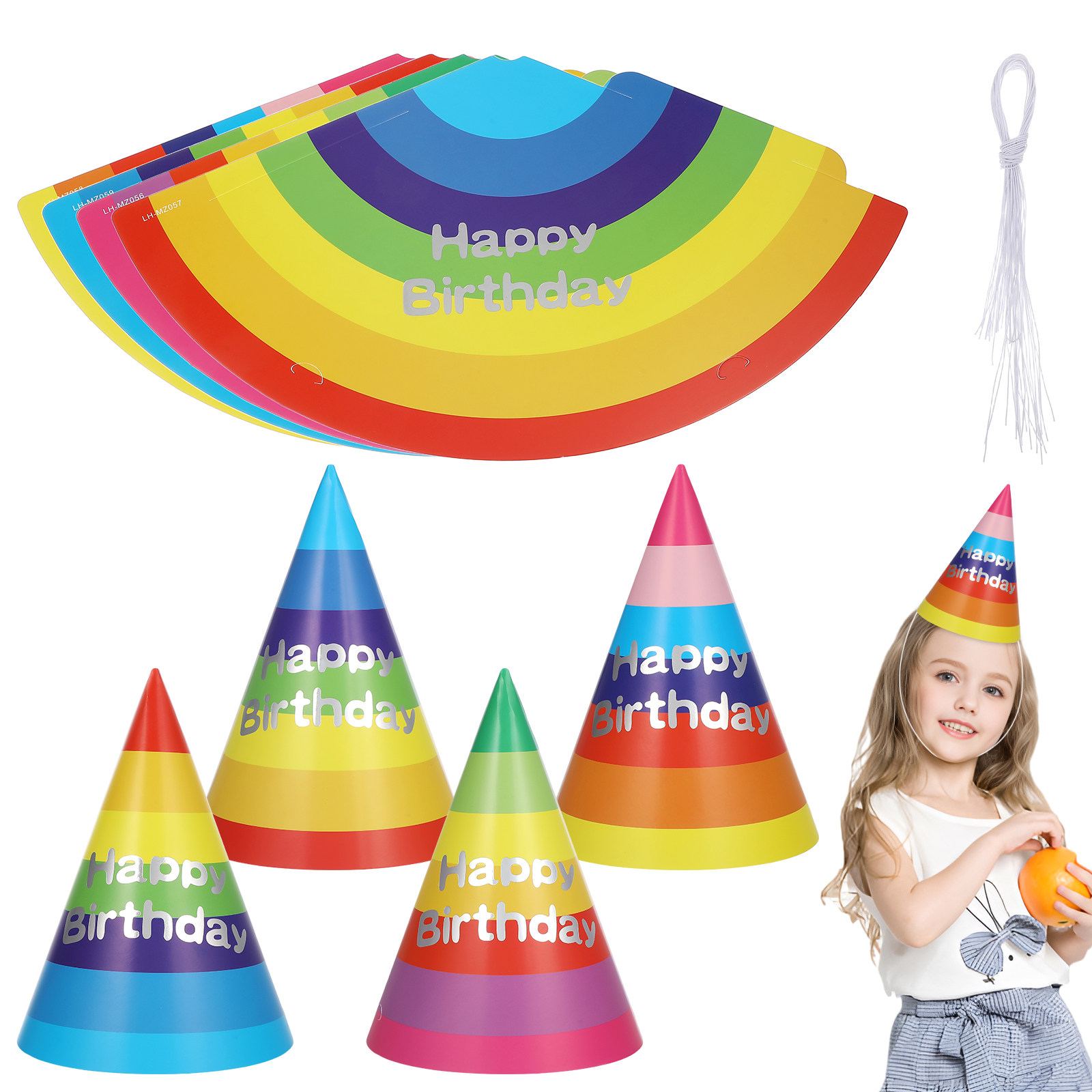 20Pcs Cute Birthday Party Hats - Party Hat Cone บทวิจารณ์และราคา