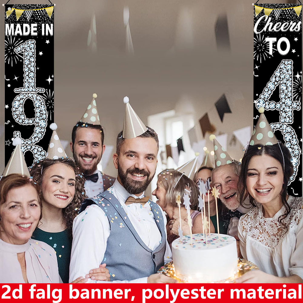 2Pcs 2D Flat 40th Birthday Ban - Party Banner Gold บทวิจารณ์และราคา