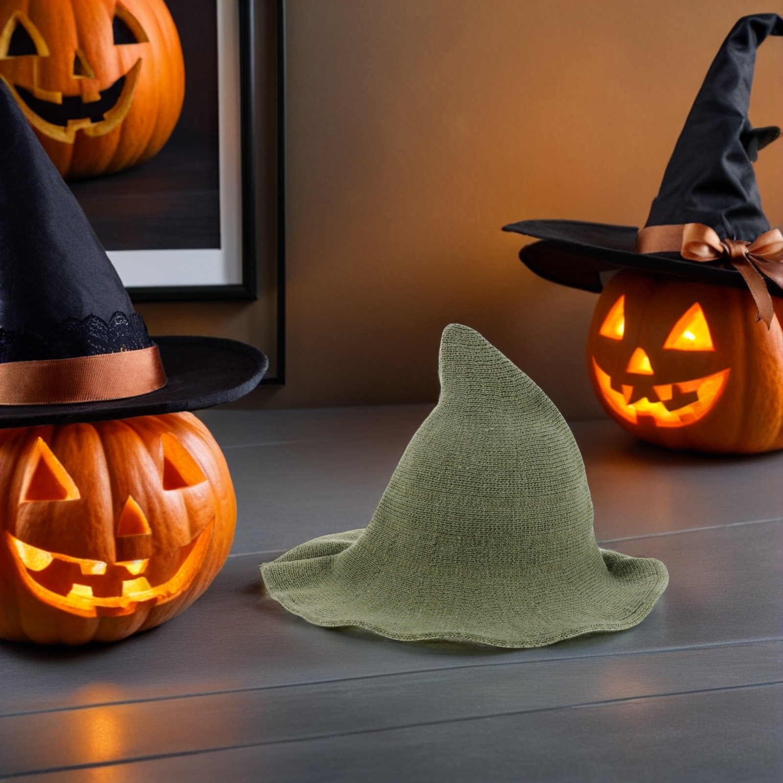 Halloween Witch Hat Wool Blend - Party Hat Cone บทวิจารณ์และราคา