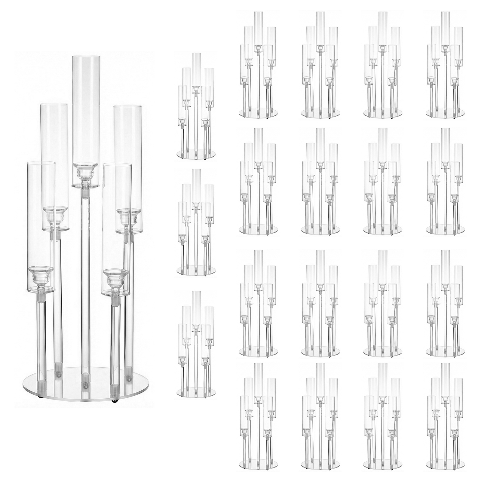 20/10PCS 5 Arm Acrylic Candles - Centerpiece Stick บทวิจารณ์และราคา
