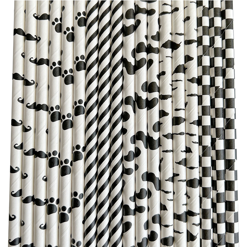 Moustache Paper Straw Cow Blac - Paper Straw Color บทวิจารณ์และราคา