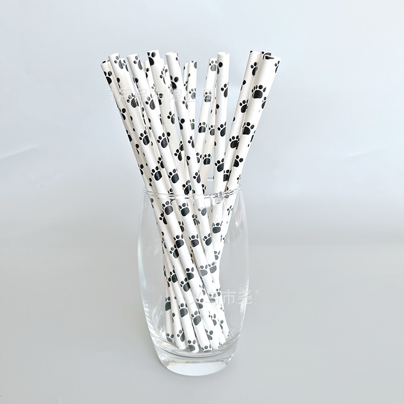 Moustache Paper Straw Cow Blac - Paper Straw Color บทวิจารณ์และราคา