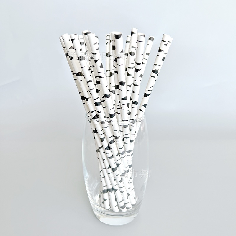 Moustache Paper Straw Cow Blac - Paper Straw Color บทวิจารณ์และราคา