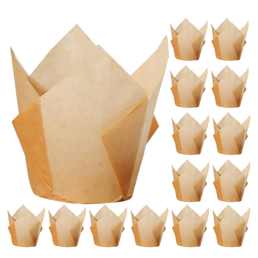 50Pcs Tulip Shaped Cupcake Lin - Plastic Cup 50Pcs บทวิจารณ์และราคา