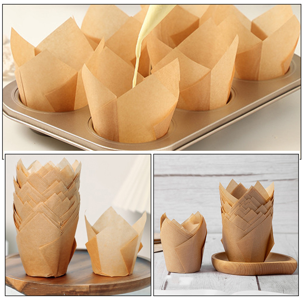 50Pcs Tulip Shaped Cupcake Lin - Plastic Cup 50Pcs บทวิจารณ์และราคา