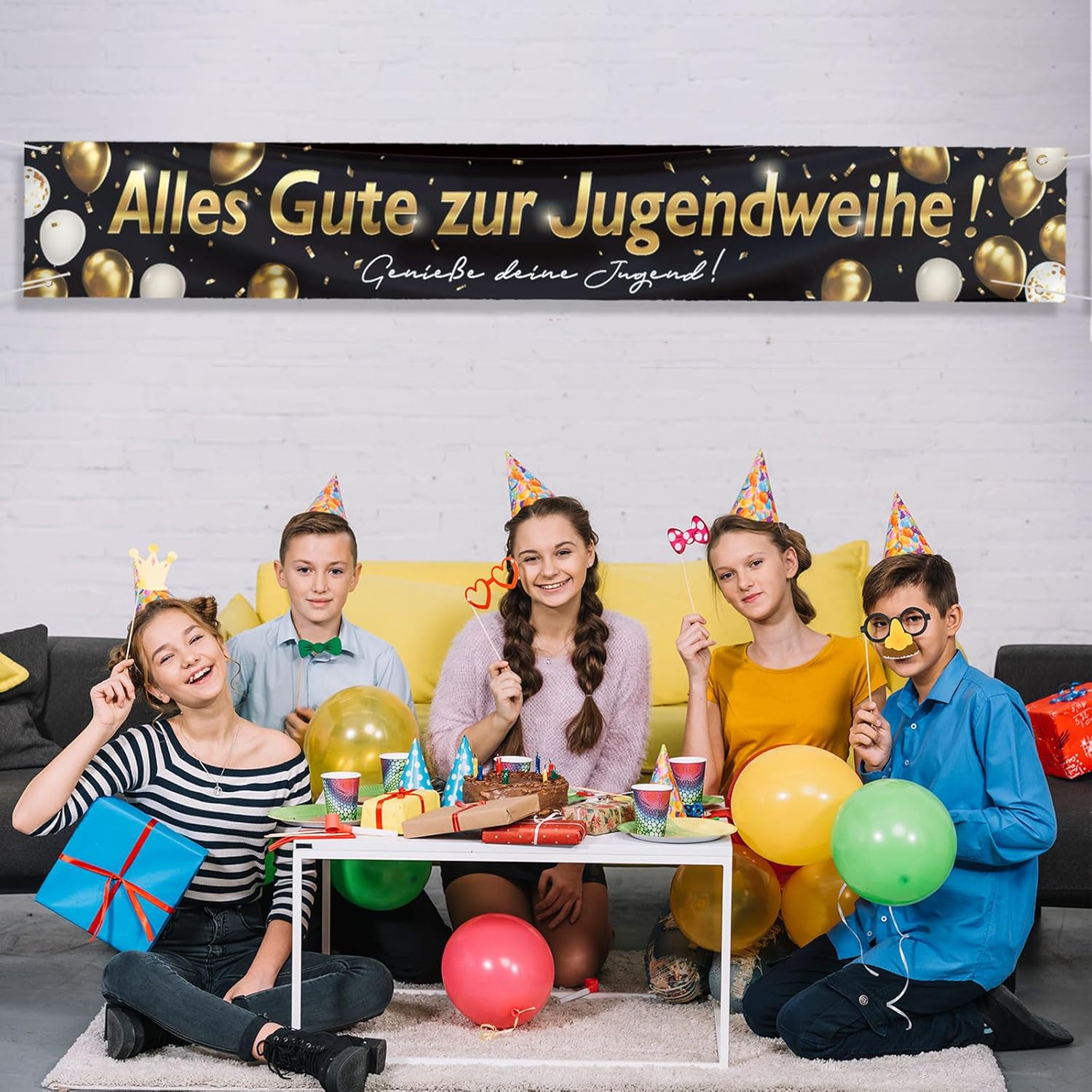 Jugendweihe Deko,Jugendweihe B - Party Banner Gold บทวิจารณ์และราคา