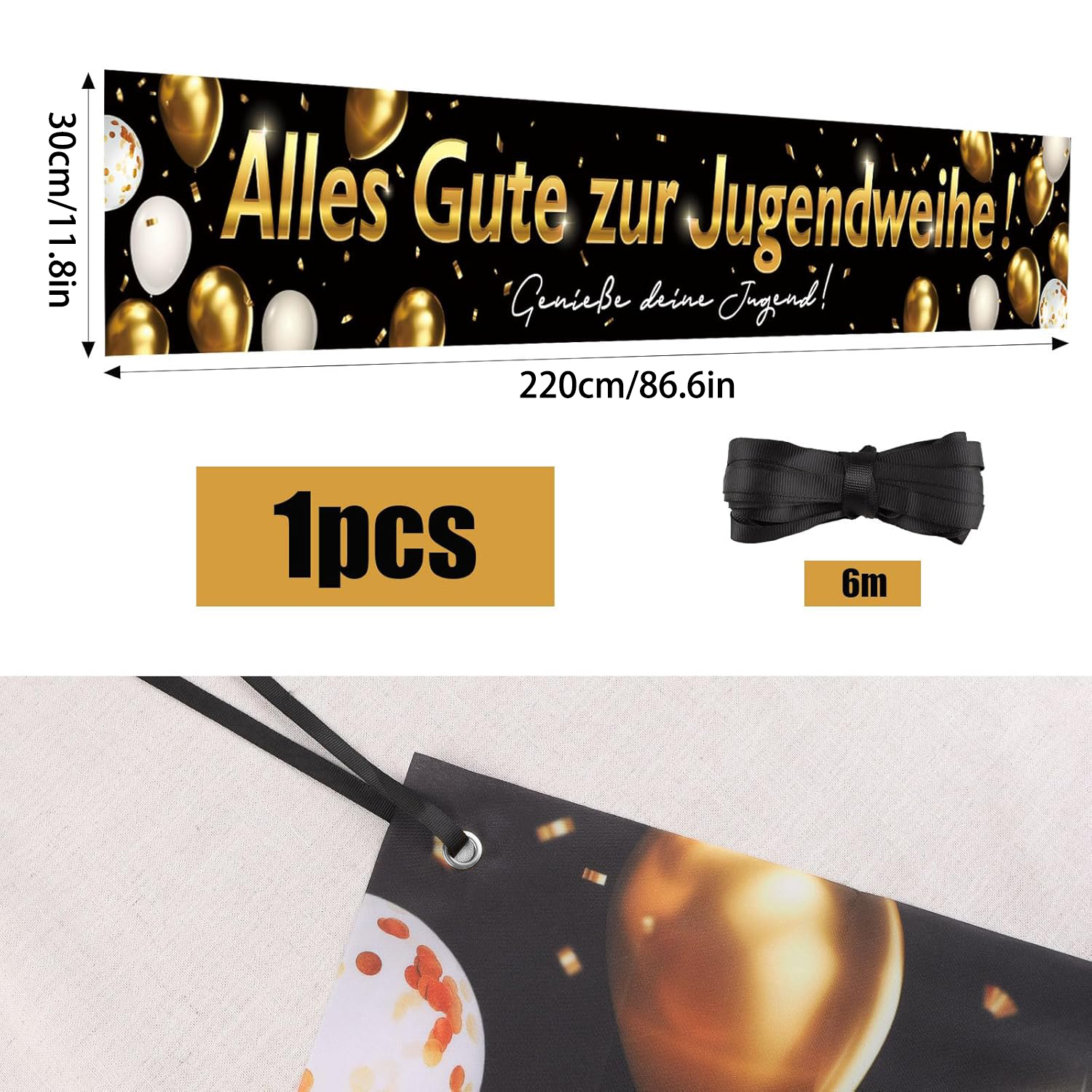 Jugendweihe Deko,Jugendweihe B - Party Banner Gold บทวิจารณ์และราคา
