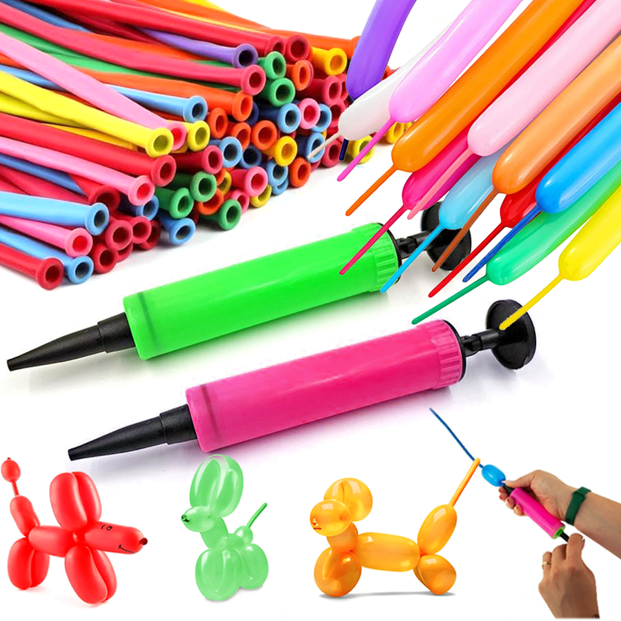 50/101pcs Long Strip Balloon w - Balloon Pump Hand บทวิจารณ์และราคา