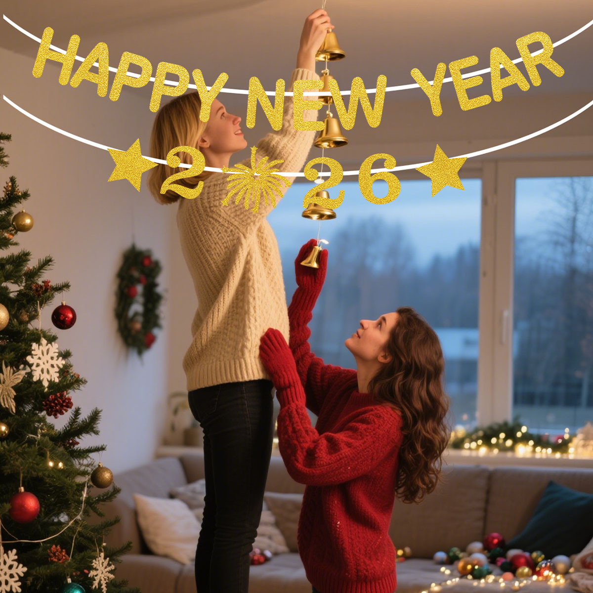 1Set 2026 Happy New Year Decor - Party Banner Gold บทวิจารณ์และราคา