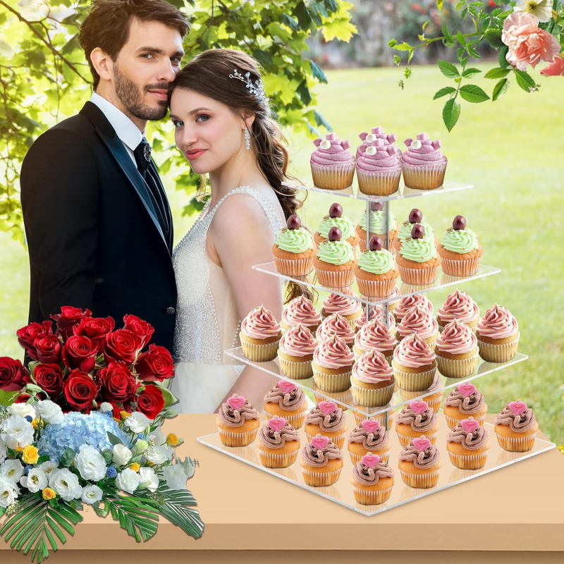 YestBuy 4 Tier Acrylic Cupcake - Cupcake Stand Tier บทวิจารณ์และราคา
