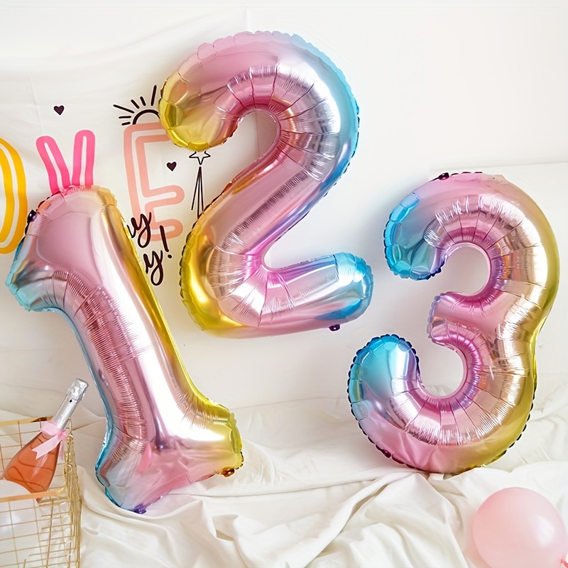 32inch Rainbow Gradient Number - Balloon Pump Hand บทวิจารณ์และราคา