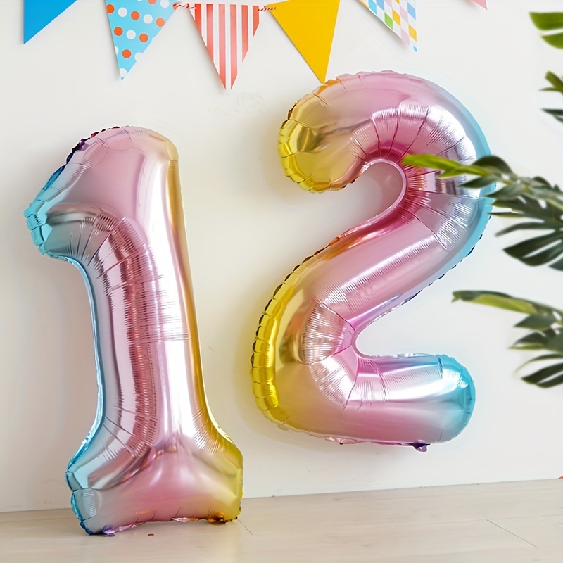 32inch Rainbow Gradient Number - Balloon Pump Hand บทวิจารณ์และราคา
