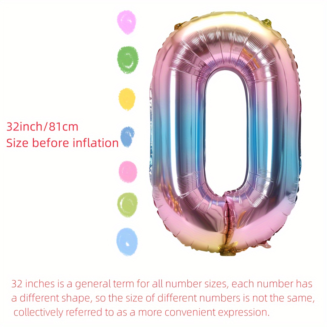 32inch Rainbow Gradient Number - Balloon Pump Hand บทวิจารณ์และราคา