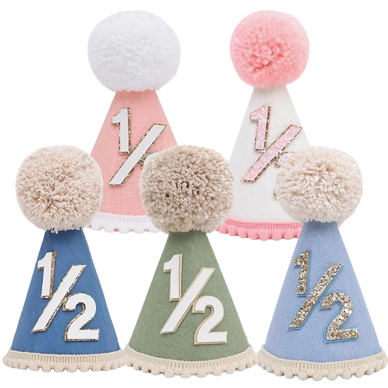 1/2 Birthday Hat Mini Cone Hat - Party Hat Cone บทวิจารณ์และราคา