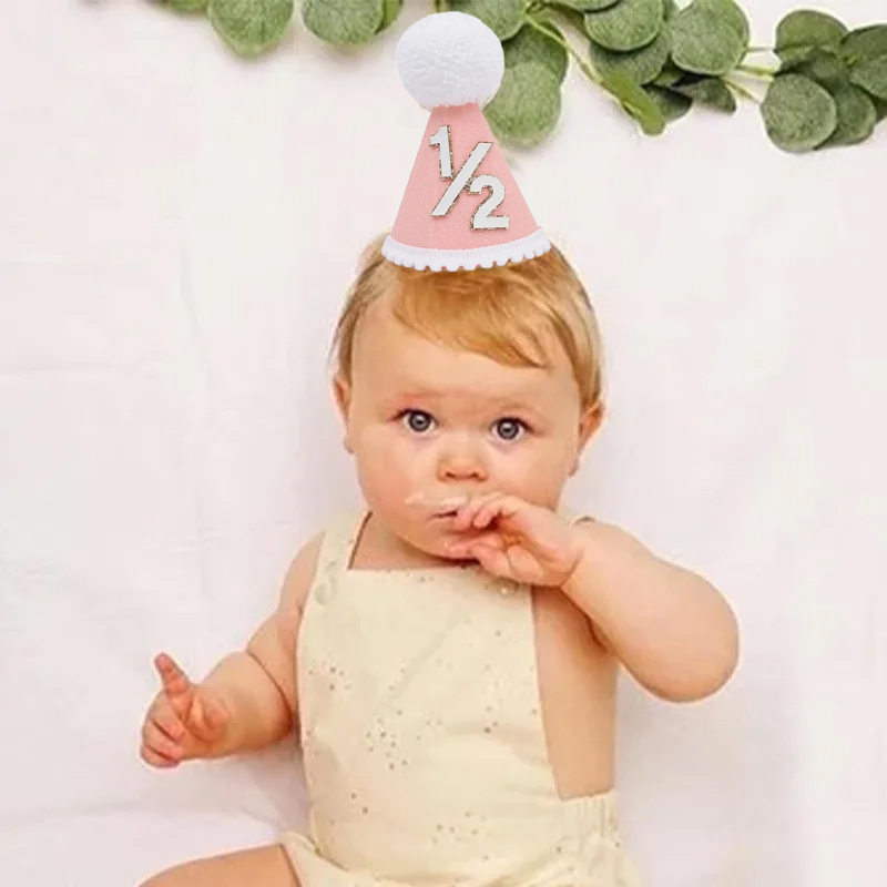 1/2 Birthday Hat Mini Cone Hat - Party Hat Cone บทวิจารณ์และราคา