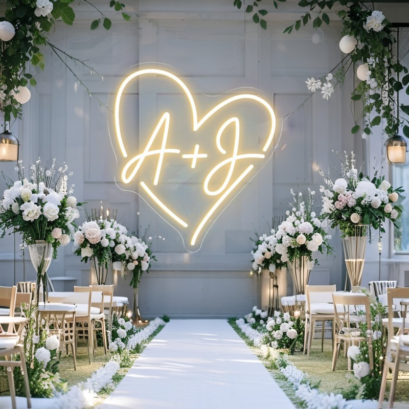 Custom Initials Heart LED Neon - Eve Party บทวิจารณ์และราคา