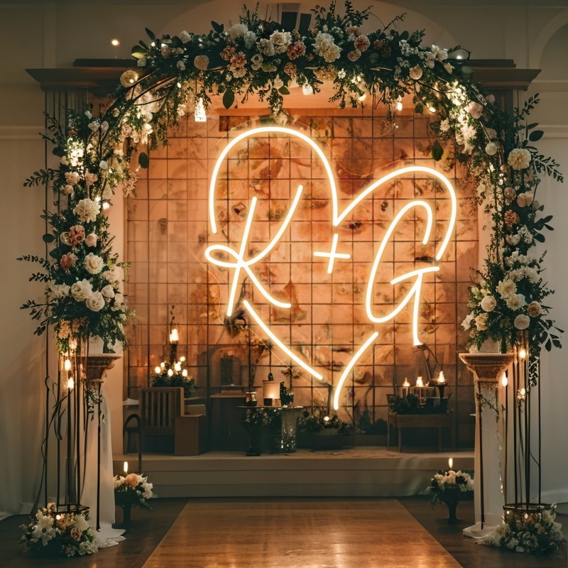 Custom Initials Heart LED Neon - Eve Party บทวิจารณ์และราคา