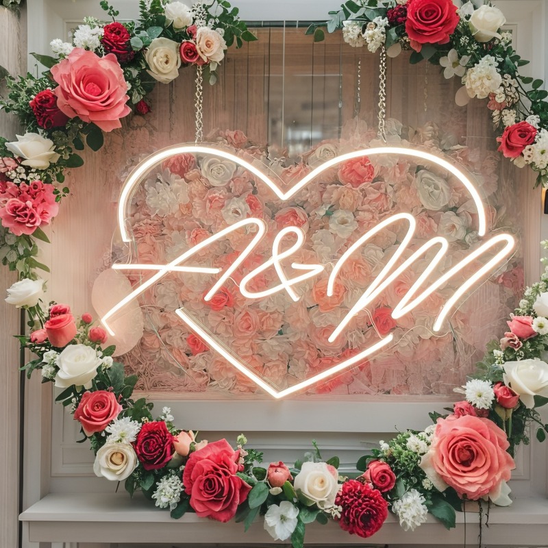 Custom Initials Heart LED Neon - Eve Party บทวิจารณ์และราคา