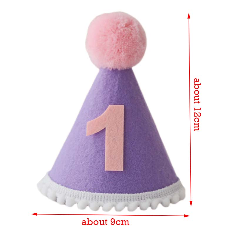 Purple Birthday Hat 1 2 3 4 5  - Party Hat Cone บทวิจารณ์และราคา