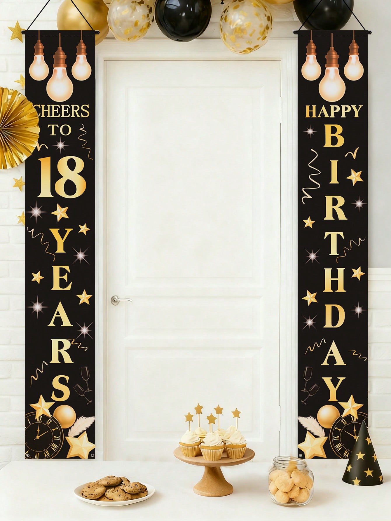 1 Pair of 18Th Birthday Celebr - Party Banner Gold บทวิจารณ์และราคา