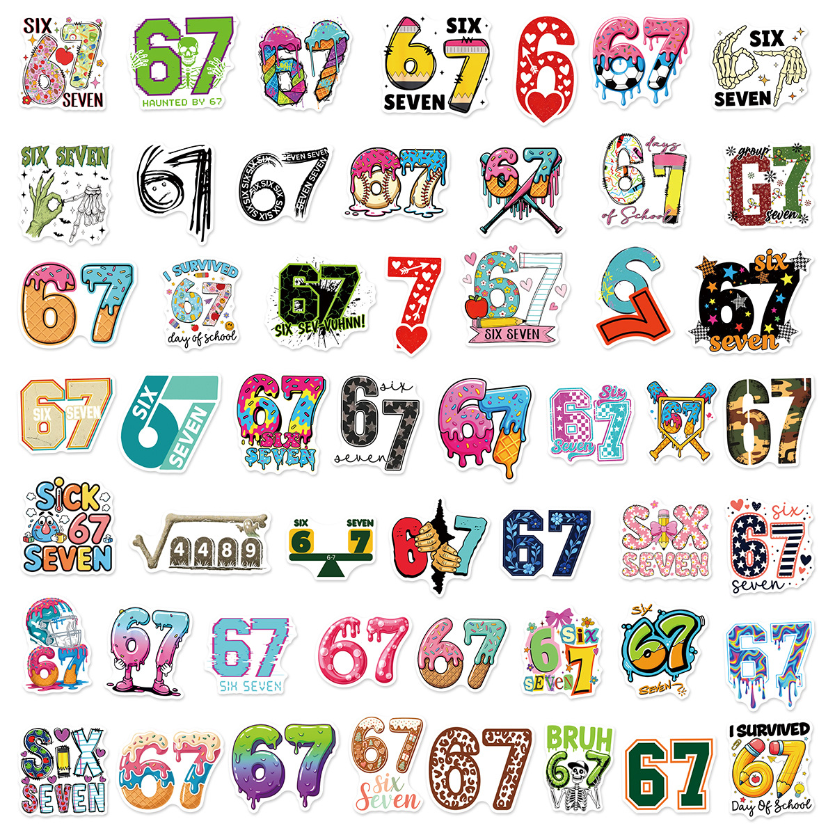 50pcs Number 67 Digital Graffi - Plastic Cup 50Pcs บทวิจารณ์และราคา