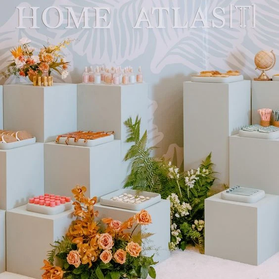 Dessert Table Cake Stand Birth - Dessert Table Backdrop บทวิจารณ์และราคา
