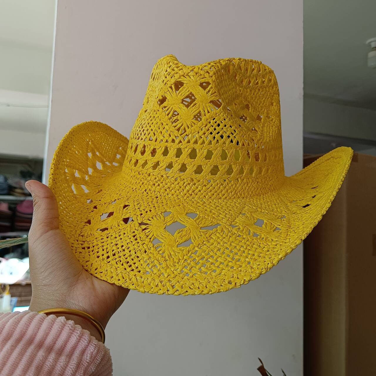 Cowboy Straw Hat new color Han - Paper Straw Color บทวิจารณ์และราคา