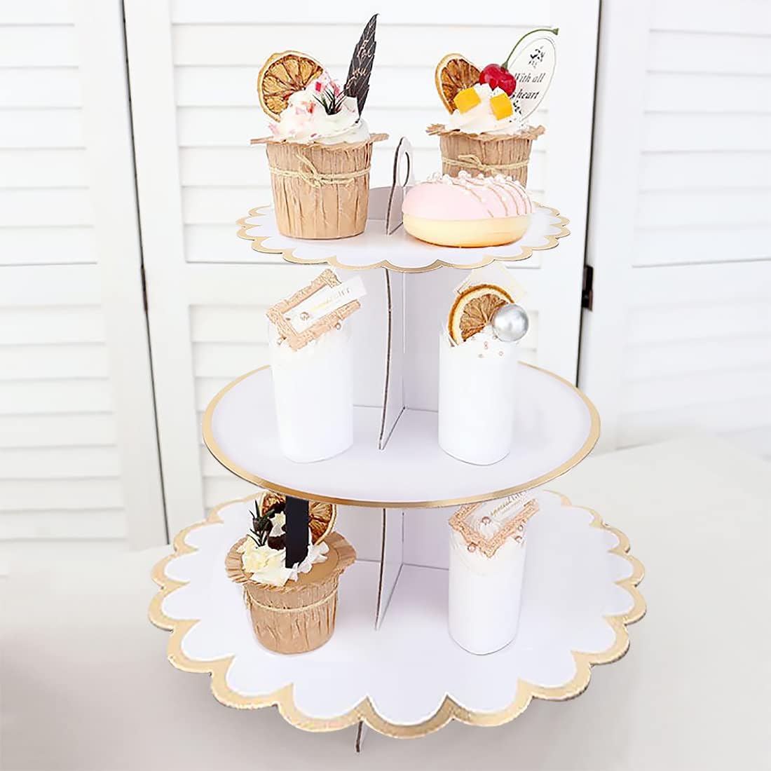 Cardboard Cake Stand 3 Tier, D - Cupcake Stand Tier บทวิจารณ์และราคา