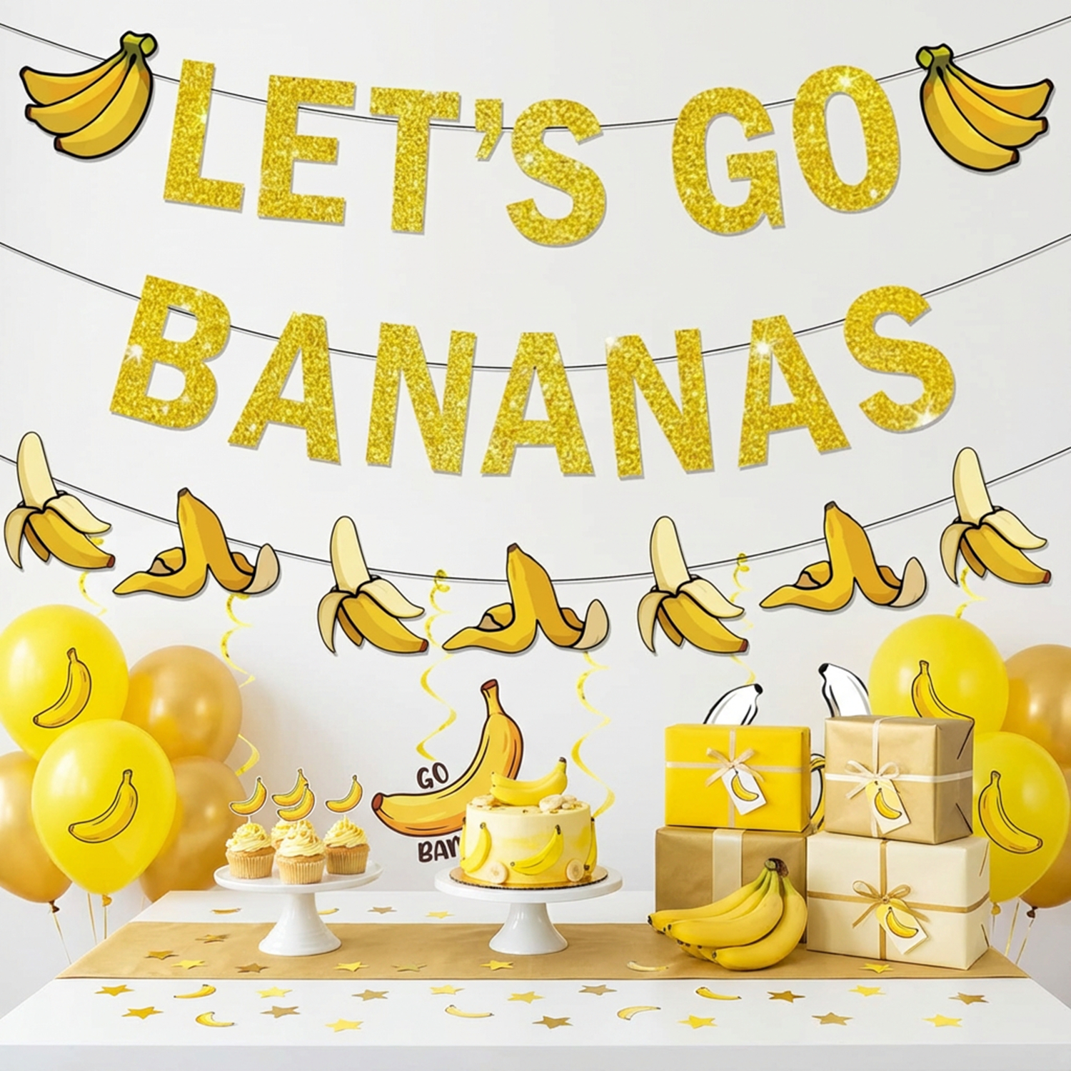 Yellow Bananas Birthday Banner - Let'S Party Event Supply บทวิจารณ์และราคา