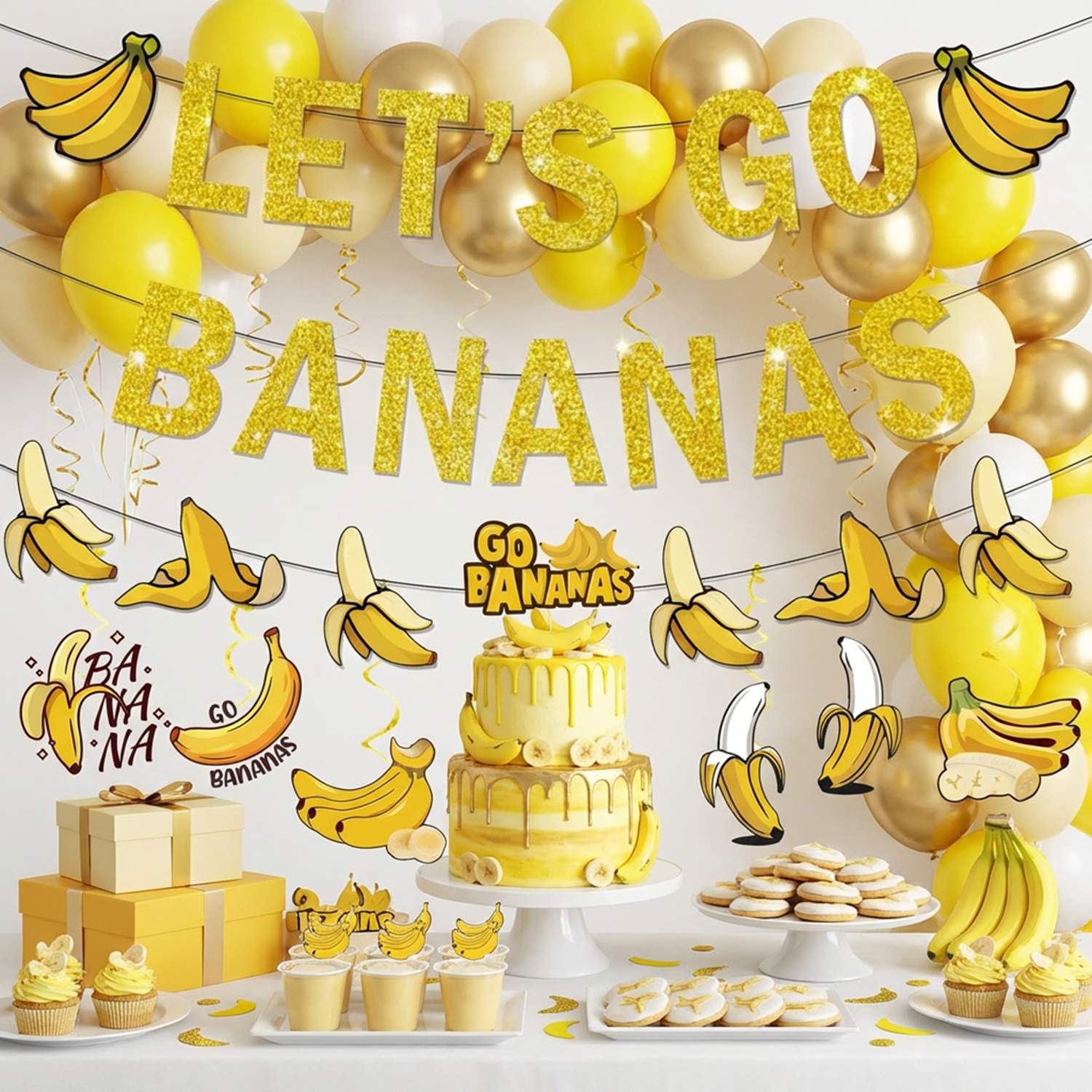 Yellow Bananas Birthday Banner - Let'S Party Event Supply บทวิจารณ์และราคา