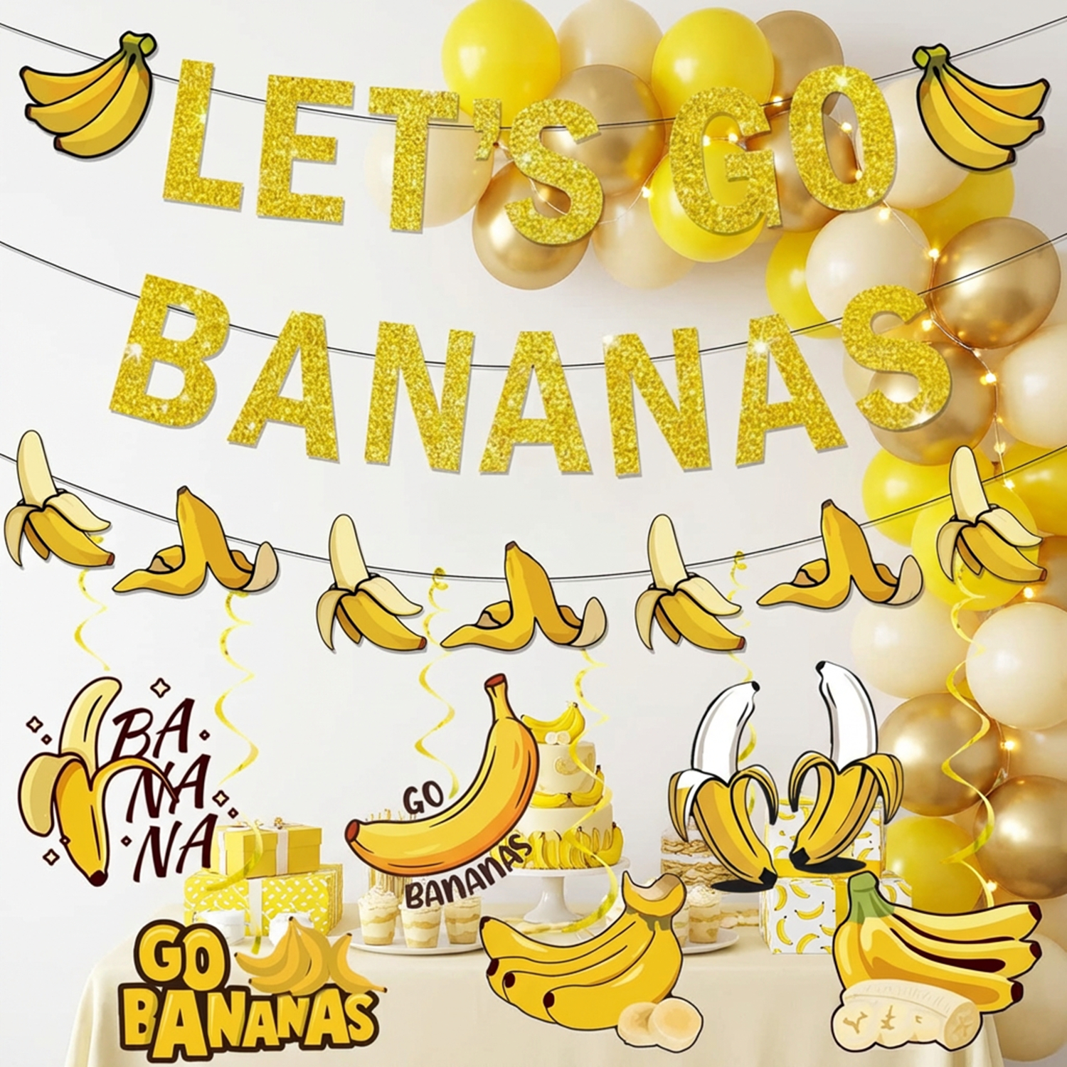 Yellow Bananas Birthday Banner - Let'S Party Event Supply บทวิจารณ์และราคา