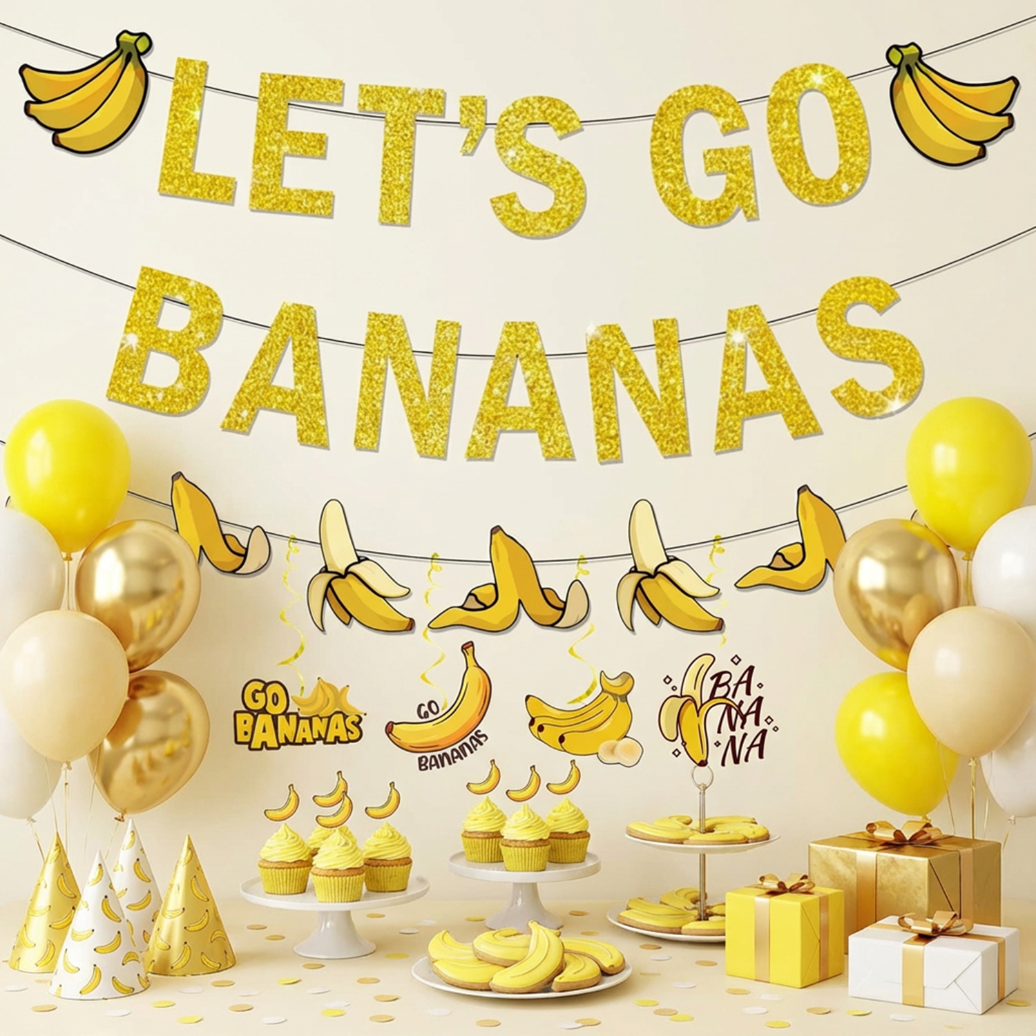 Yellow Bananas Birthday Banner - Let'S Party Event Supply บทวิจารณ์และราคา