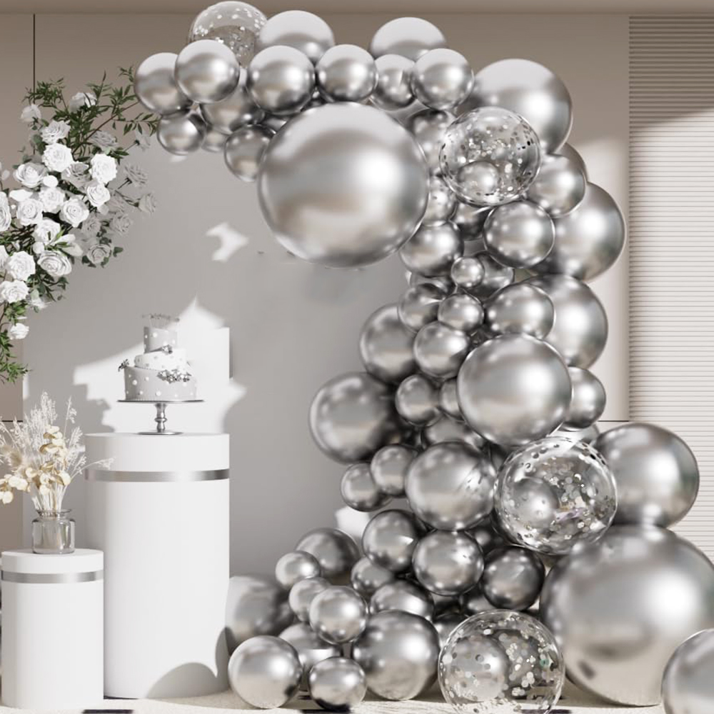 68Pcs Metallic Silver Balloons - Balloon Arch Kit บทวิจารณ์และราคา