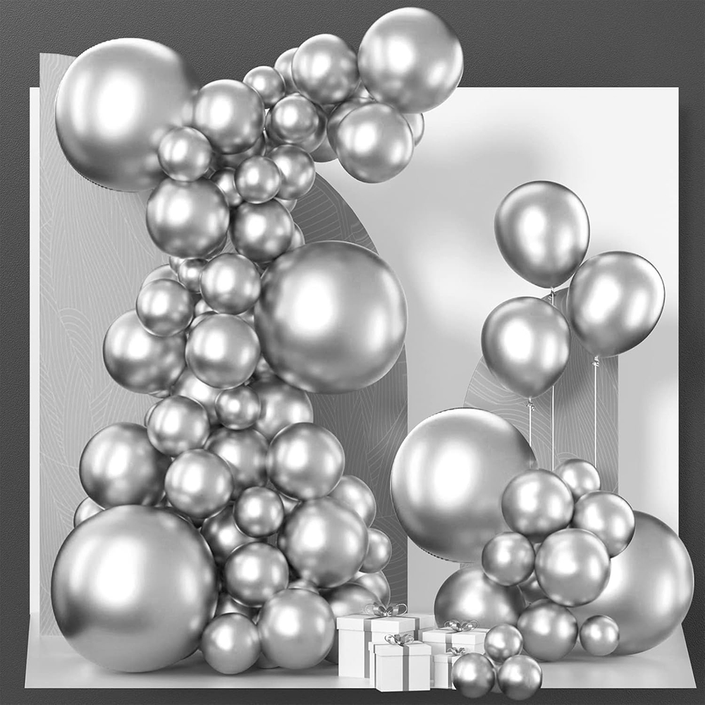 68Pcs Metallic Silver Balloons - Balloon Arch Kit บทวิจารณ์และราคา