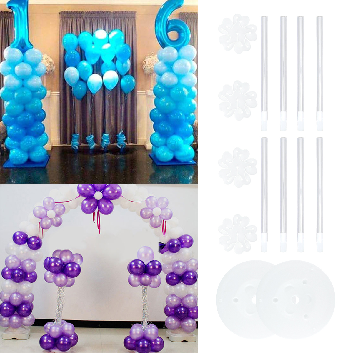 2Sets Balloon Column Stand Kit - Balloon Arch Kit บทวิจารณ์และราคา