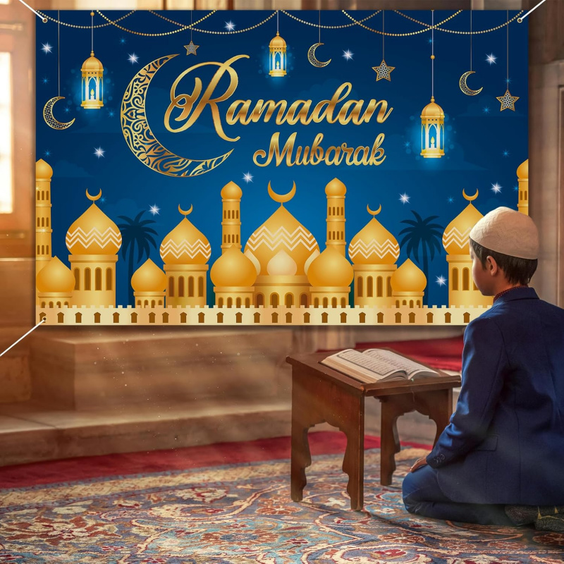 VIKAMA Ramadan Mubarak Blue Go - Party Banner Gold บทวิจารณ์และราคา