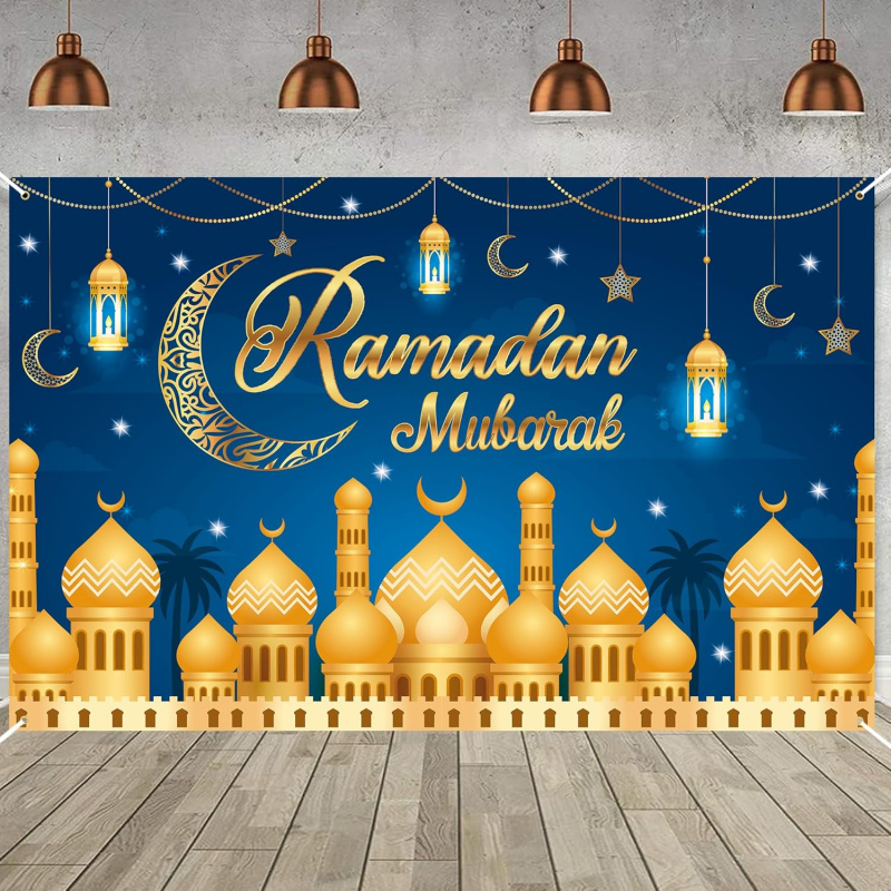 VIKAMA Ramadan Mubarak Blue Go - Party Banner Gold บทวิจารณ์และราคา