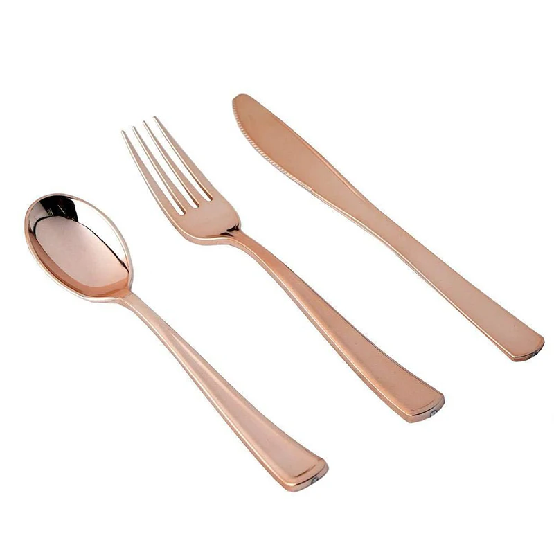 Rose Gold Party Tableware Kit  - Paper Straw Color บทวิจารณ์และราคา