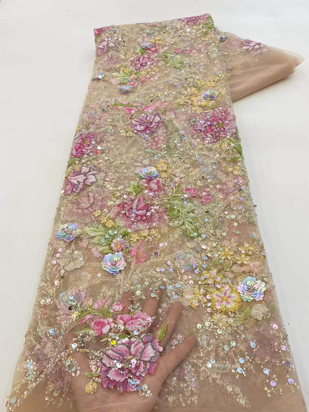 African Lace Fabric 2026 High  - Glitter Tablecloth บทวิจารณ์และราคา
