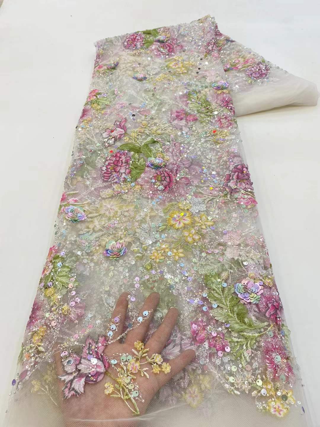 African Lace Fabric 2026 High  - Glitter Tablecloth บทวิจารณ์และราคา